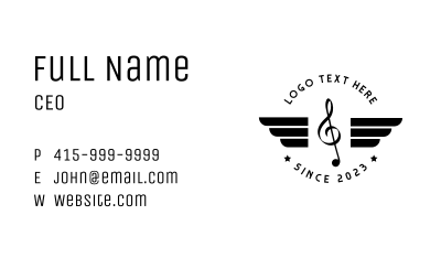 Classic Musical Wings Business Card Image Preview