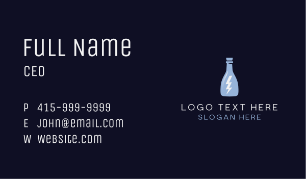 Lightning Energy Bottle Business Card Design Image Preview