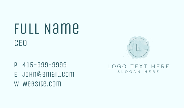 Round Watercolor Lettermark Business Card Design Image Preview