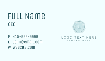 Round Watercolor Lettermark Business Card Image Preview