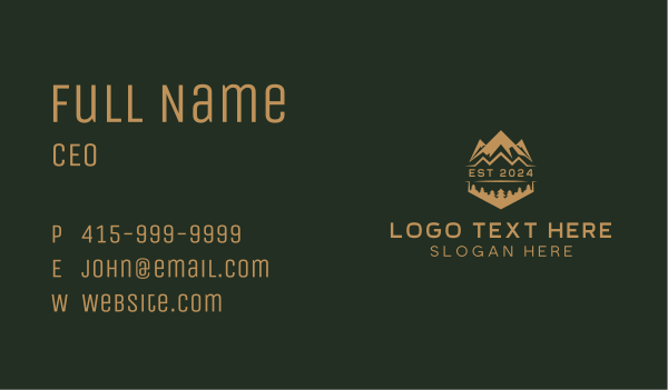 Nature Mountain Trekking Business Card Design Image Preview