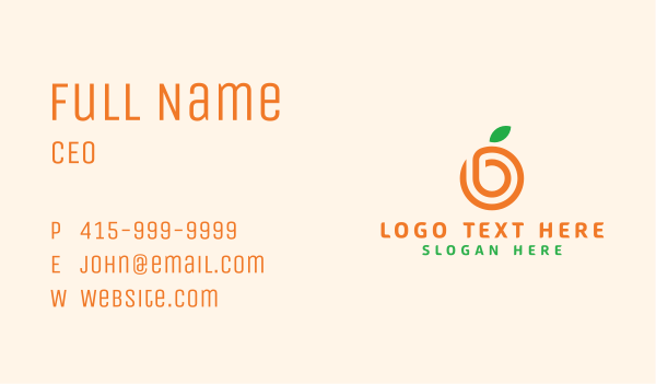 Orange Citrus Letter O Business Card Design Image Preview