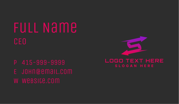 Modern Logistics Arrows Business Card Design Image Preview