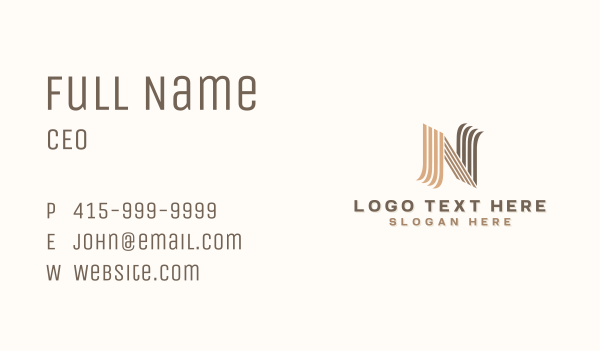 Generic Business Letter N Business Card Design Image Preview