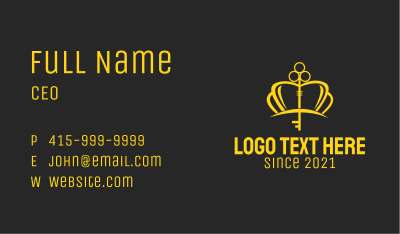 Gold Crown Key  Business Card Image Preview