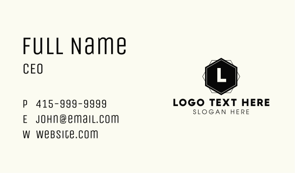 Modern Hexagon Badge Business Card Design Image Preview