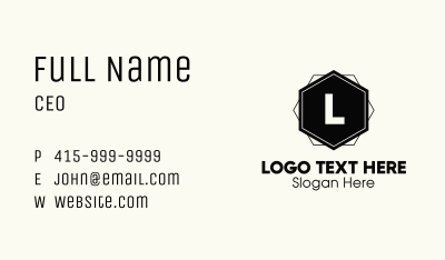 Modern Hexagon Badge Business Card
