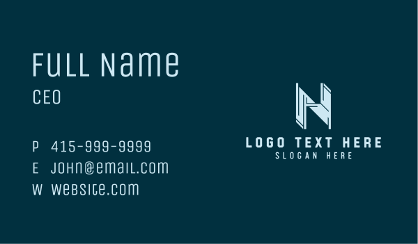 Industrial Metalwork Letter N Business Card Design Image Preview
