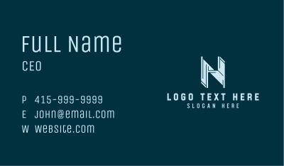 Industrial Metalwork Letter N Business Card Image Preview