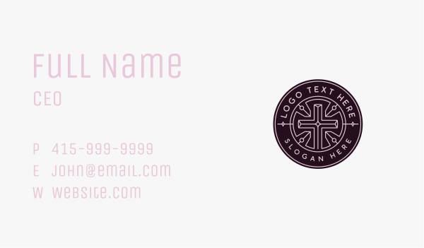 Spiritual Worship Cross Business Card Design Image Preview