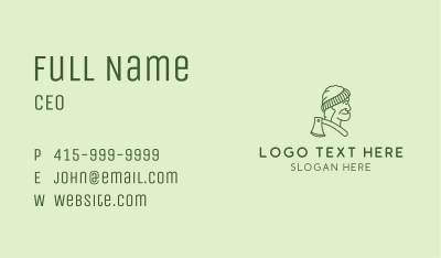 Old Man Lumberjack Business Card Image Preview