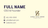 Music Composer Letter Z Business Card Design
