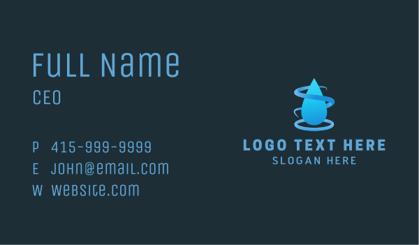 Blue Water Droplet   Business Card Design Image Preview