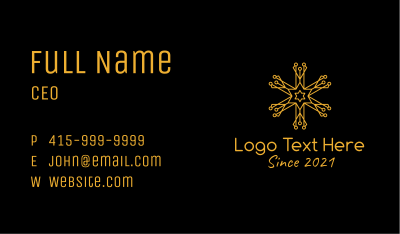 Gold Snowflake Outline  Business Card Image Preview