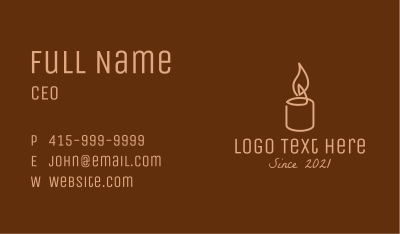 Beige Candle Light Business Card