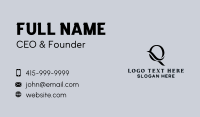 Upscale Swoosh Boutique Letter Q Business Card Preview