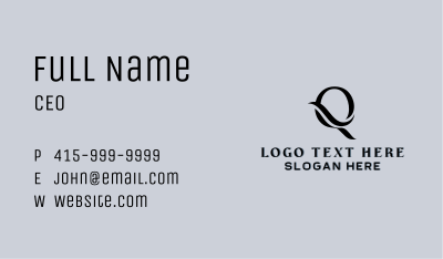 Upscale Swoosh Boutique Letter Q Business Card Image Preview