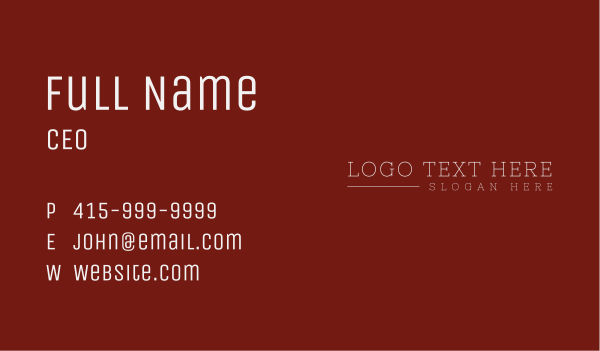 Elegant Brand Wordmark Business Card Design Image Preview