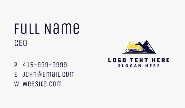 Bulldozer Mountain Builder Business Card Design Image Preview