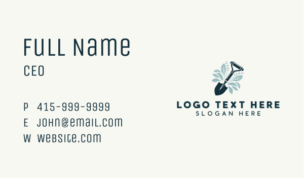 Shovel Gardening Plant Business Card Design Image Preview