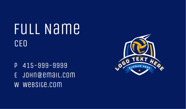 Sport Volleyball Shield Business Card Design Image Preview