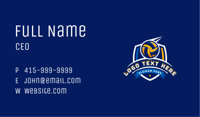 Sport Volleyball Shield Business Card Image Preview