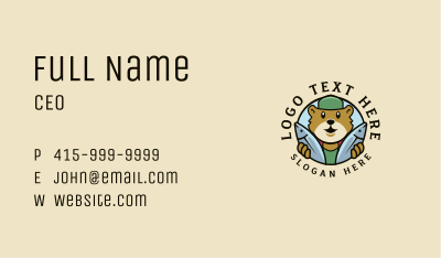 Fishing Bear Animal Business Card Image Preview