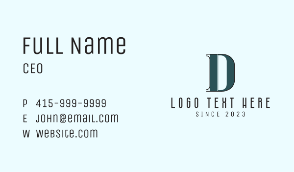 Classy Retro Letter D Business Card Design Image Preview