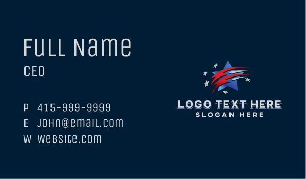 Patriotic American Star Business Card Design Image Preview