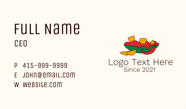 Spicy Tortilla Chips Business Card Design