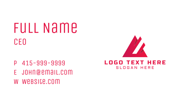 Pink Geometric Triangle Business Card Design Image Preview