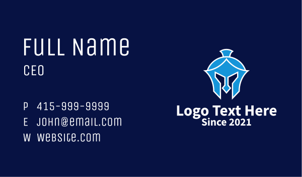 Blue Knight Helmet  Business Card Design Image Preview