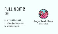 Pink Swan Flamingo Emblem Business Card Image Preview