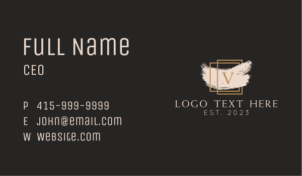 Luxury Paint Letter V Business Card Design Image Preview