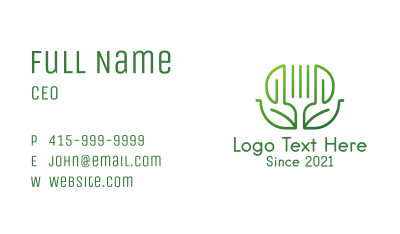 Healthy Vegetarian Restaurant Business Card Image Preview