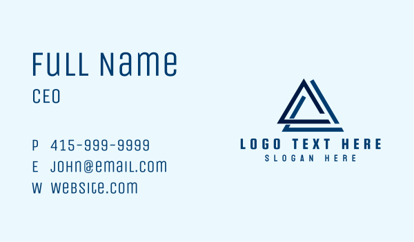 Blue Triangle Business Company Business Card Design Image Preview