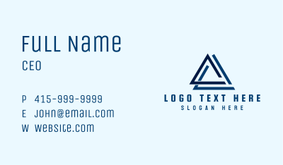 Blue Triangle Business Company Business Card Image Preview