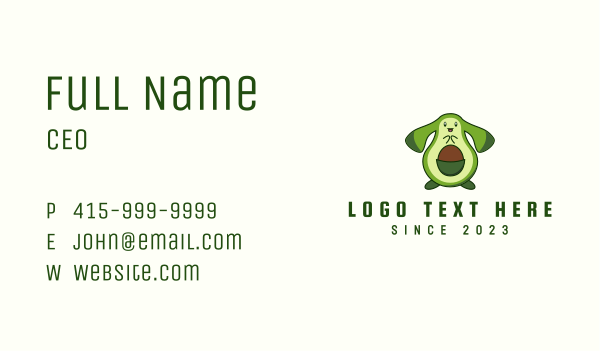 Cute Avocado Mascot Business Card Design Image Preview