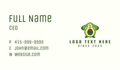 Cute Avocado Mascot Business Card Image Preview