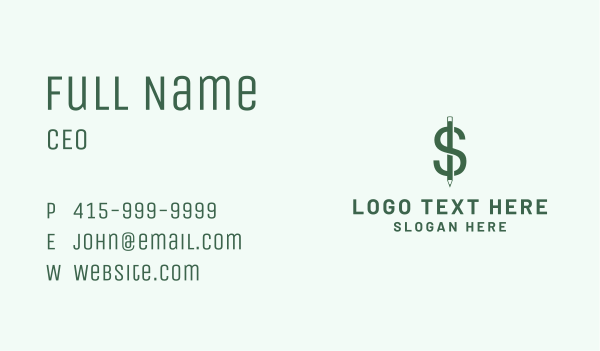 Dollar Pencil Money Exchange Business Card Design Image Preview