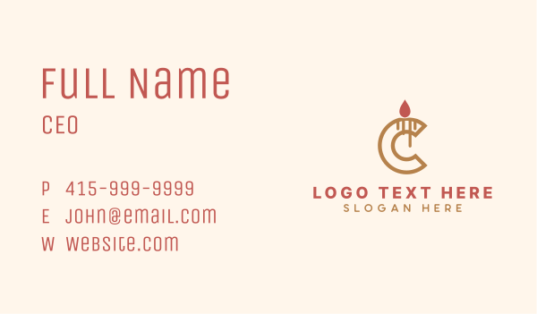 Candle Letter C Business Card Design Image Preview
