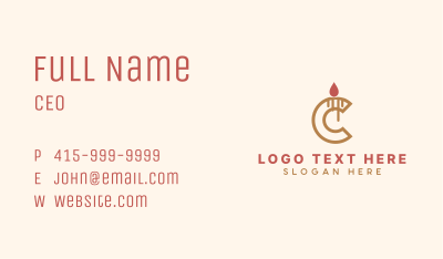 Candle Letter C Business Card Image Preview