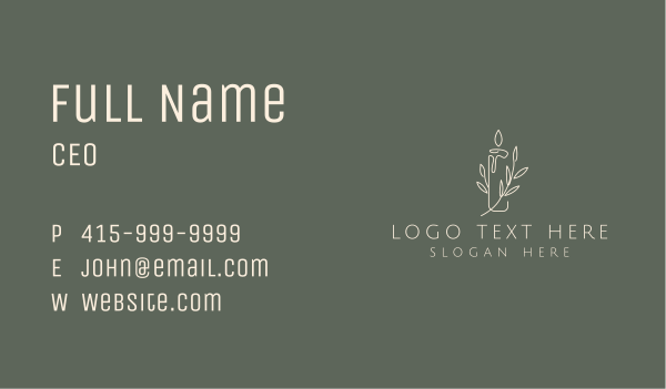 Candle Light Branch Business Card Design Image Preview