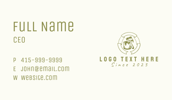 Green Ribbon Painter  Business Card Design Image Preview