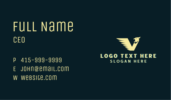 Eagle Wings Letter V Business Card Design Image Preview