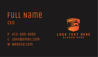 Logistics Truck Shield Business Card Image Preview
