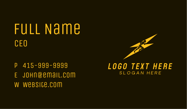 Lightning Fast Athlete Business Card Design Image Preview