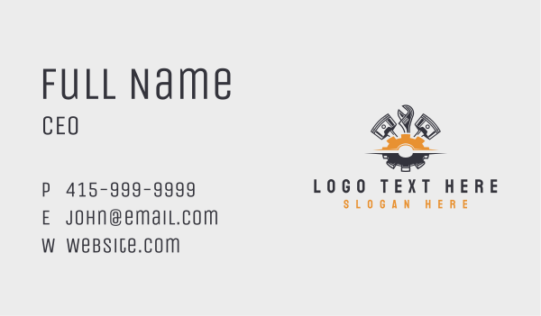 Engine Wrench Gear Business Card Design Image Preview