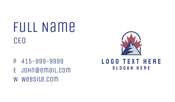 Maple Mountain Canada Business Card Design Image Preview