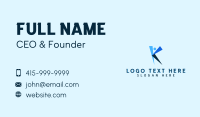 Blue Fold Letter K Business Card Image Preview